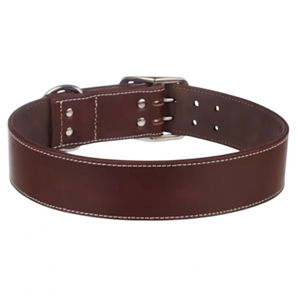 YOULY Brown Leather Collar Ideal for Big Dogs, XX-Large/3X-Large -‎ 90 to 140 LB
